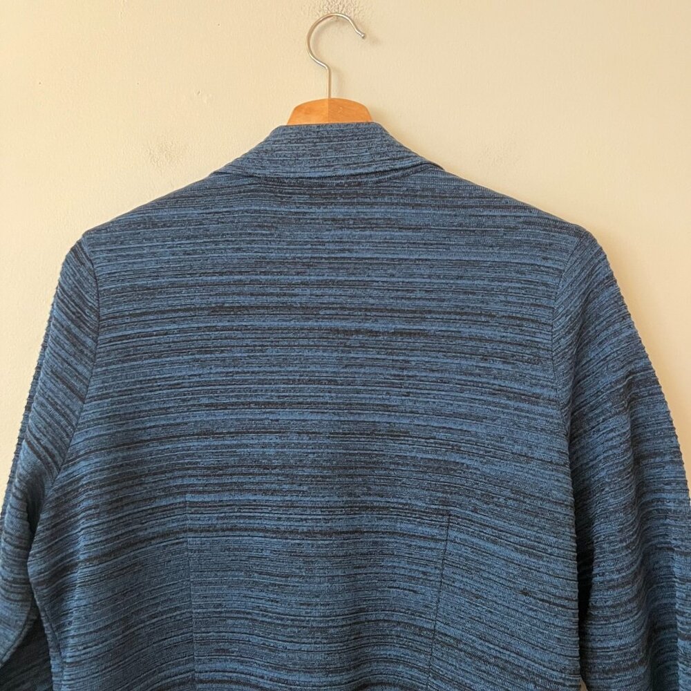 Exclusively Misook Blue Black Knit Long Cardigan Sweater Women's Size Small - Picture 8 of 8